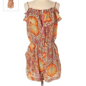 Jcrew Silk Orange Paisley Romper